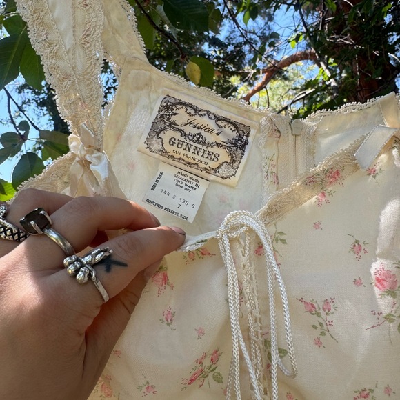 Gunne Sax Floral Cream Skirt / Tank Set Rare find - Picture 7 of 16